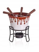 FONDUE DO CZEKOLADY z widelczykami CHOCO DARK 6EL podgrzewacz founde