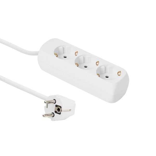 MicroConnect 3-way Schuko Socket 5M White zdjęcie 1