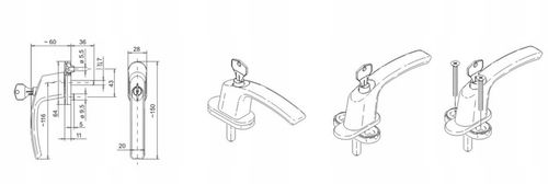 Klamka balkonu Okienna z Kluczem zamkiem ZŁOTA F4 na Arena.pl