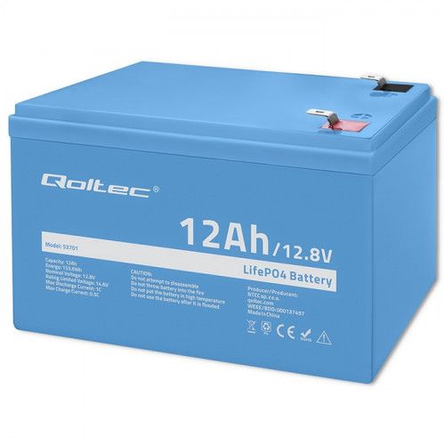 AKUMULATOR LIFEPO4 QOLTEC 12V BMS 12AH zdjęcie 2