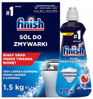FINISH Zestaw dodatków do zmywarki Sól 1,5 kg + nabłyszczacz 400 ml