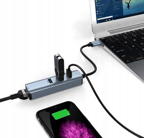 KARTA SIECIOWA HUB Zewnętrzna 3x USB 3.0 GIGABIT Ethernet LAN 1000Mbs RJ-45 na Arena.pl