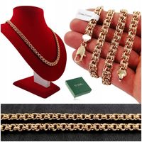 ZŁOTY MĘSKI ŁAŃCUSZEK GARIBALDI GRUBY 60cm 7mm STAL CHIRURGICZNA NA PREZENT