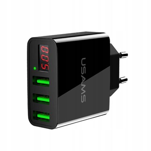 Inteligentna ładowarka USAMS LCD 3xUSB 15W 3A na Arena.pl