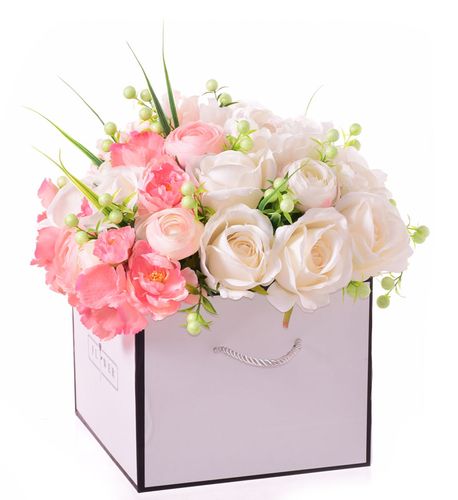 Flower box krem brzoskwinia róż na Arena.pl