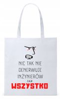 Torba Biała Eco Shopper Dla Inżyniera Prezent Z Nadrukiem Ze Zdjęciem