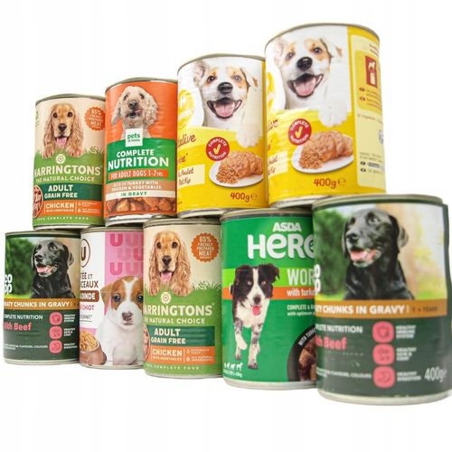 Karma mokra dla psa Puszka Pakiet Mieszany Kawałki Mix smaków 20 szt x 400g na Arena.pl