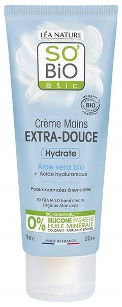 SO'BiO Etic Creme Mains Extra-Doux Aloe Vera 75ml zdjęcie 1