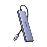 6w1 HUB Adapter USB-C - HDMI / USB-A / czytnik kart SD TF - szary