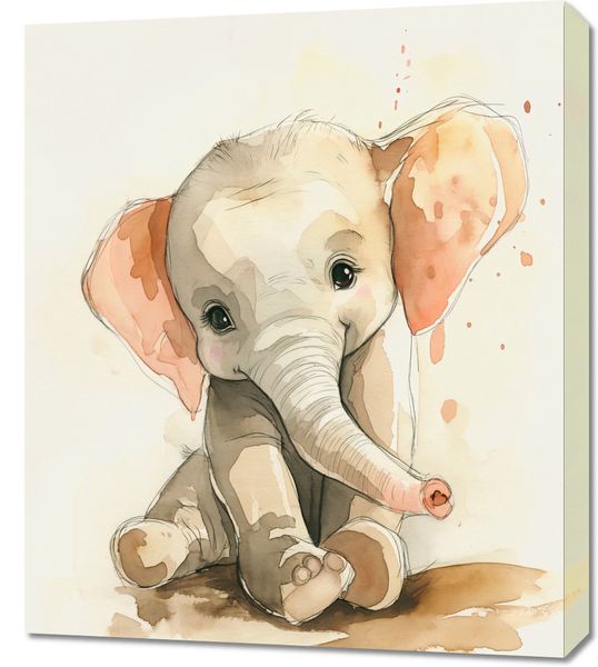 Obraz 60x70cm Siwy Słonik zdjęcie 1
