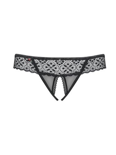 bielizna shibu stringi otwarte czarne  s/m na Arena.pl