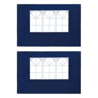 Ścianki boczne namiotu, 2 szt., z oknem, PE, niebieskie