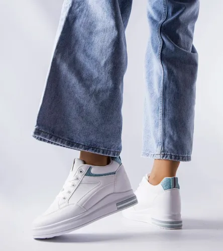 Białe sneakersy z brokatowymi wstawkami Bonevil 37 na Arena.pl