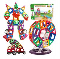 KLOCKI MAGNETYCZNE PANELE NEODYMOWE 76 EL DUŻY ZESTAW EDUKACYJNY DLA DZIECI