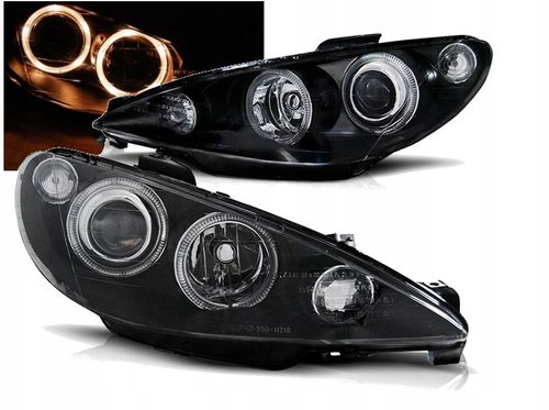 Lampy Reflektory PEUGEOT 206 OD 2002- H7/H7 RINGI na Arena.pl