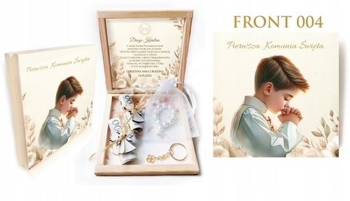 Pamiątka Komunii Świętej PREZENT Na Komunię Różaniec Brelok Pudełko na Arena.pl