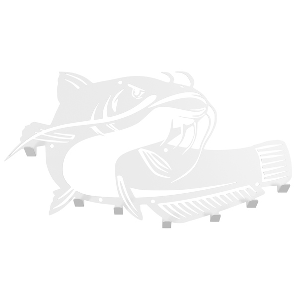 Metalowy wieszak ścienny na kurtki ubrania klucze loftowy RYBA SUM biały zdjęcie 4