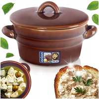 GARNEK KAMIONKA NA SMALEC Z POKRYWKĄ CERAMICZNY DO SMALCU 340 ML