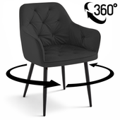 Krzesło obrotowe Julia III velvet czarne glamour do salonu i jadalni