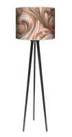 Lampa podłogowa - trójnóg drewniana duża - Soffio Dorato (brązowa)