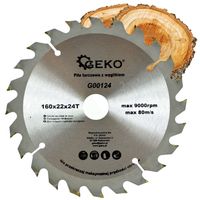PIŁA TARCZA WIDIOWA DO CIĘCIA DREWNA 160x22 24 ZĘBY TNĄCE GEKO G00124