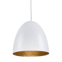 Biała lampa wisząca Egg 9021 nowoczesna do sypialni nad łóżko
