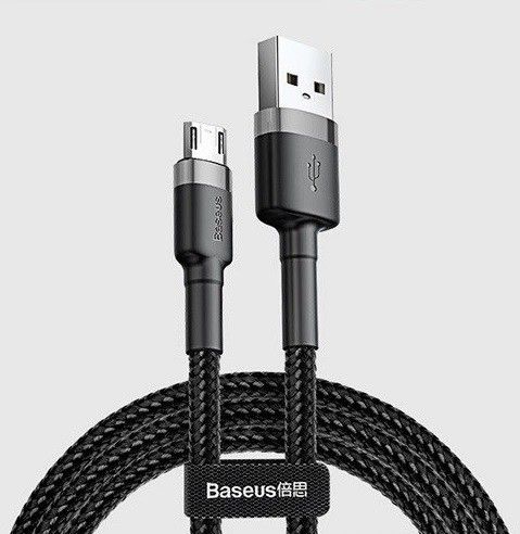 Kabel Baseus USB do Micro USB 1.5A, 2 metry, szaro - czarny na Arena.pl