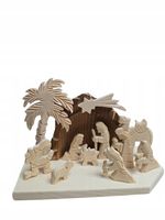 SZOPKA bożonarodzeniowa drewniana rzeźbiona figury 3D stajenka drewno