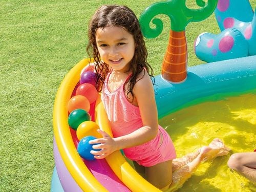 Basen dmuchany dla dzieci wodny plac zabaw zjeżdżalnia fontanna INTEX 57135 na Arena.pl