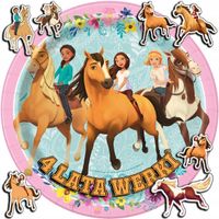 OPŁATEK NA TORT 20CM - MUSTANG KONIE SPIRIT + IMIĘ + GRATIS! 15CM 18CM