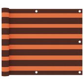 Parawan balkonowy, pomarańcz i brąz, 75x600 cm, tkanina Oxford