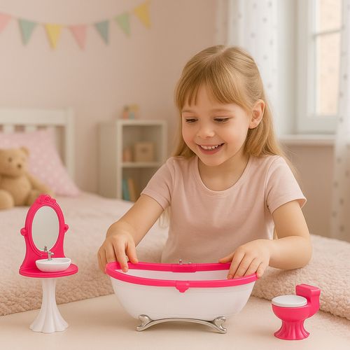 KOMPLET MEBLI ŁAZIENKOWYCH DLA LALEK na Arena.pl