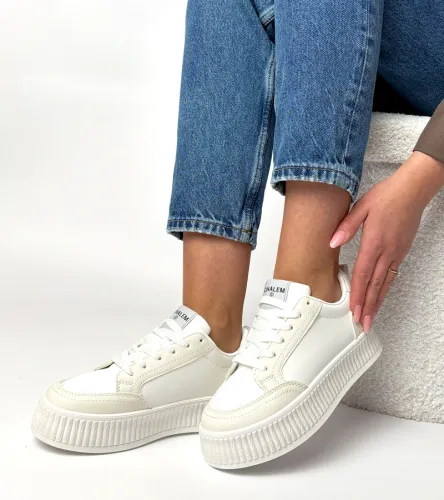 Białe sneakersy na platformie Solange 38 na Arena.pl