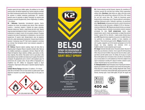 4 X K2 BELSO SPRAY DO PASÓW BEZPIECZENSTWA 400ml na Arena.pl