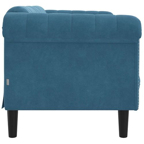 Sofa dwuosobowa, niebieska, aksamit na Arena.pl