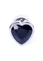Plug-Jewellery Silver  Heart PLUG- Black