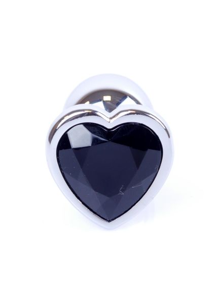Plug-Jewellery Silver  Heart Plug- Black zdjęcie 1