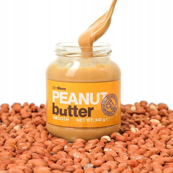 MASŁO ORZECHOWE 100% PEANUT BUTTER BEZ CUKRU SOLI GŁADKIE GymBeam 900g zdjęcie 5