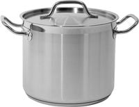 garnek wysoki z pokrywką ze stali nierdzewnej 24x20 cm, 9l. - yg-00003