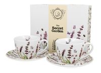 FILIŻANKI ZE SPODKIEM DUO LAWENDA 250 ML X 2 SZT NA PREZENT