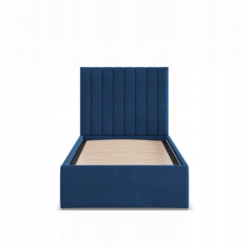 Łóżko Ramowe POLLA JEDNOOSOBOWE Tapicerowane Pojedyncze VELVET NIEBIESKIE na Arena.pl