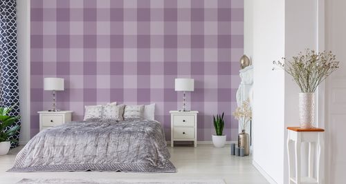 Tapeta Modna Fioletowa Krata na Arena.pl