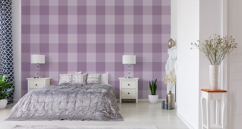 Tapeta Modna Fioletowa Krata zdjęcie 2