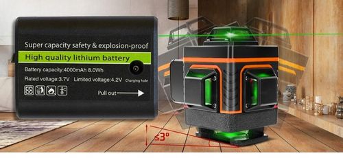 POZIOMICA LASEROWA BLOKADA WAHADŁA 360 LASER KRZYŻOWY DUŻY STATYW +BATERIE na Arena.pl