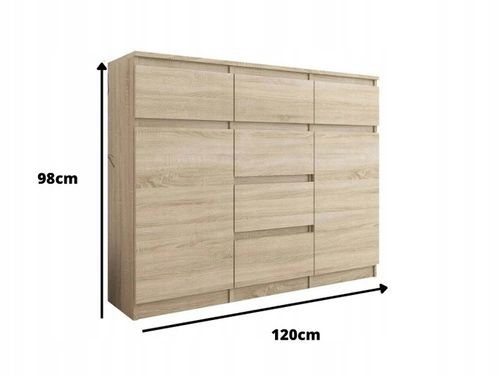 KOMODA 98CM SZAFKA 6 SZUFLAD SONOMA S62D na Arena.pl