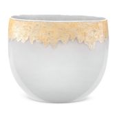 Wazon ceramiczny IRIS 28X11X25 srebrny + złoty