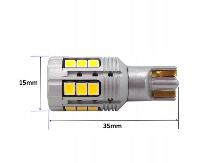 LED W16W, T15 12-24V 100% CAN biała bez błędu zdjęcie 3
