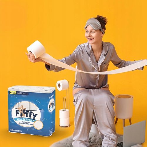 Biały Papier Toaletowy FluFFy 3 Warstwy 40 Rolek Ultra Miękki 4800 Listków na Arena.pl