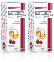 Magnefar B6 Junior Magnez Witamina B6 120 ml płyn o smaku malinowym