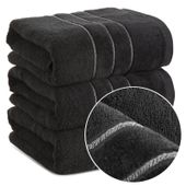 Ręcznik kąpielowy miękki puszysty gram. 500 GSM 70x140 SIBEL czarny